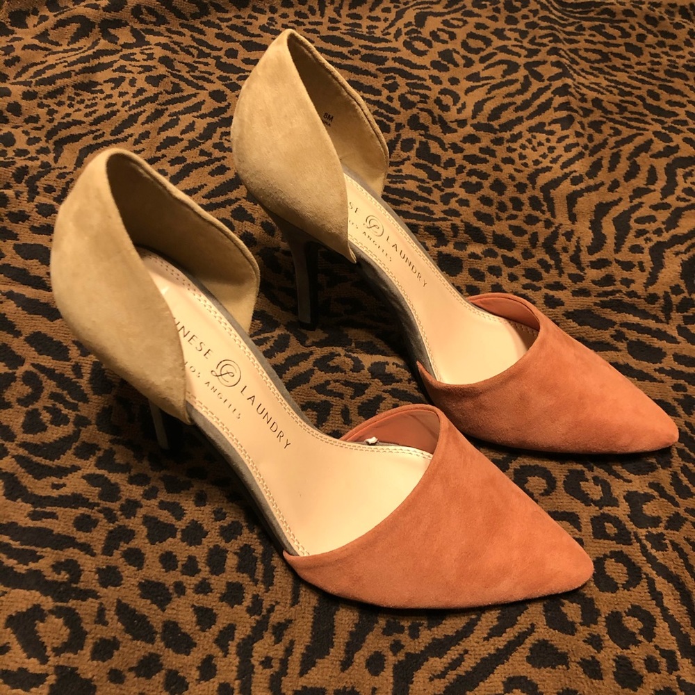 Cute light pink & light grey heels size 8